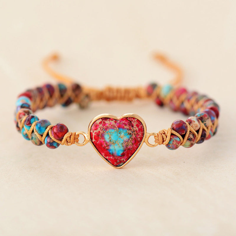 Ă€ ma petite-fille Love You Forever Jasper Heart Bracelet