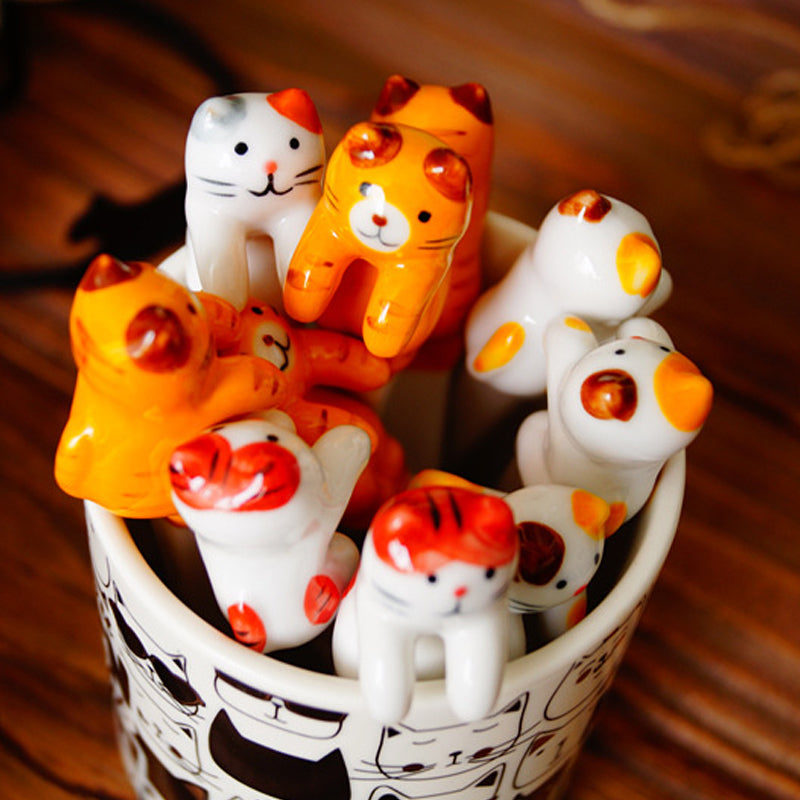 Ensemble de cuillères à café de chat coquin