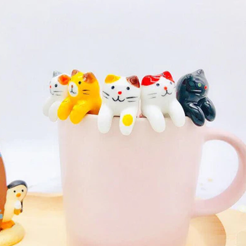 Ensemble de cuillères à café de chat coquin