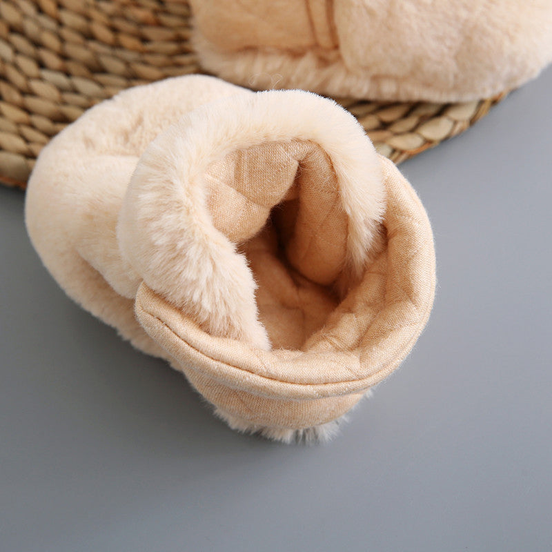 Chaussures en Coton en Peluche Comic pour Bébé