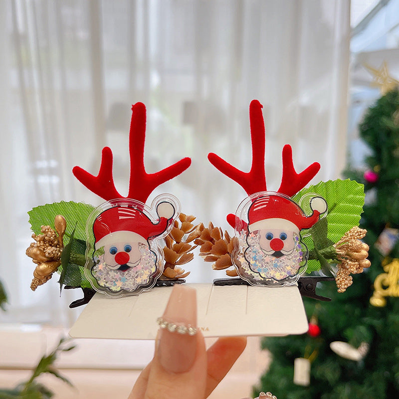 Pince à cheveux de Noël en bois de renne