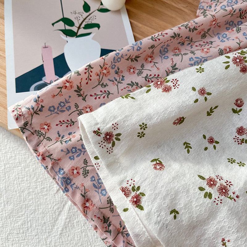 Robe fleurie Ă  col rond pour fille