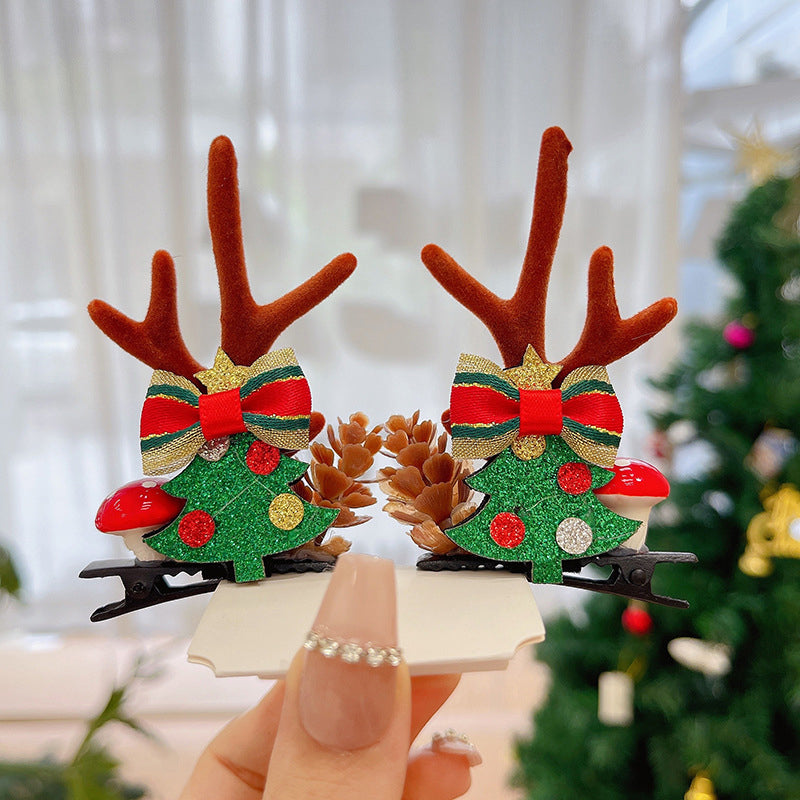 Pince à cheveux de Noël en bois de renne