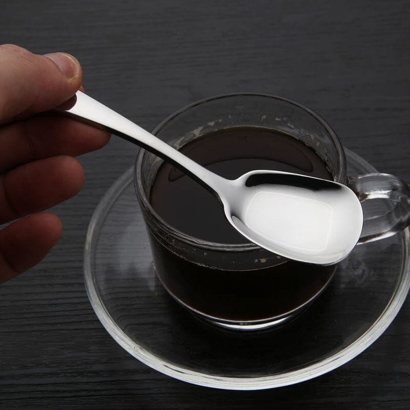 Cuillères en acier inoxydable à tête carrée