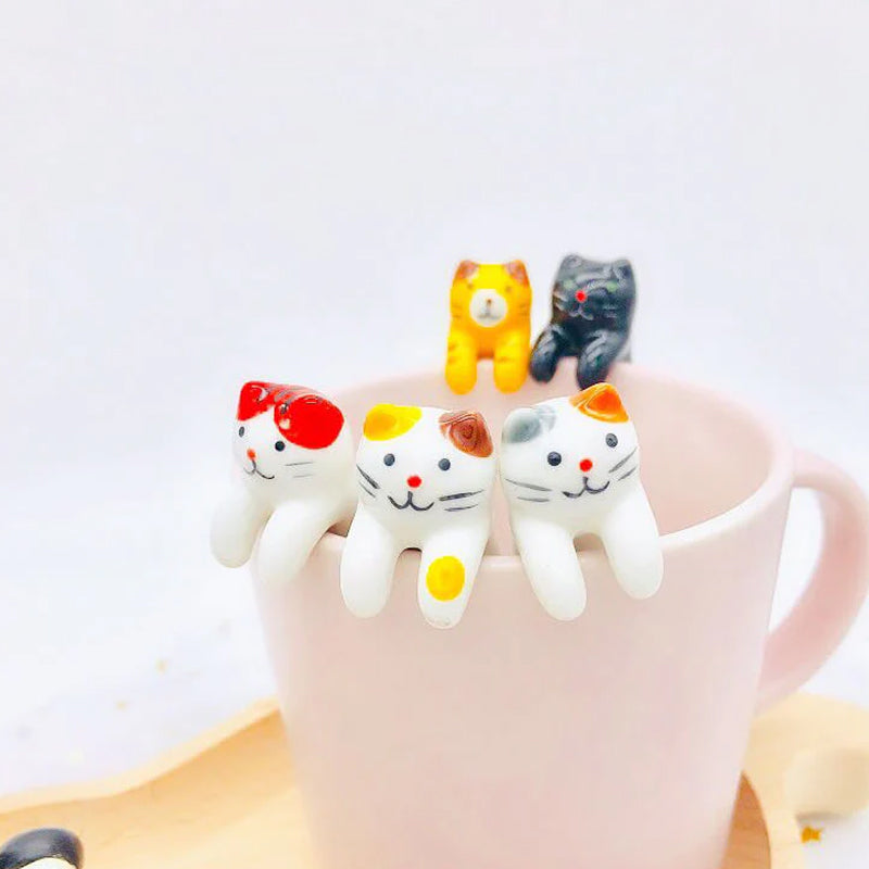 Ensemble de cuillères à café de chat coquin