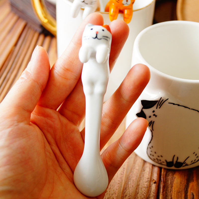 Ensemble de cuillères à café de chat coquin