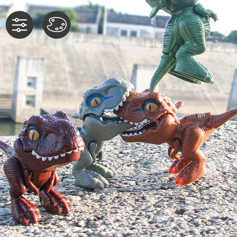 Jouet de dinosaure qui se mord les doigts