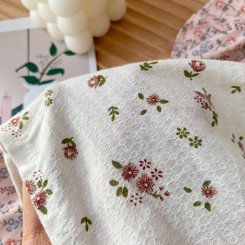 Robe fleurie Ă  col rond pour fille