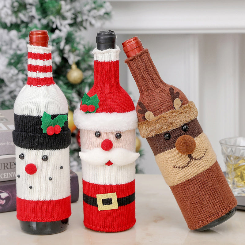 Couverture de bouteille de vin décorative de Noël