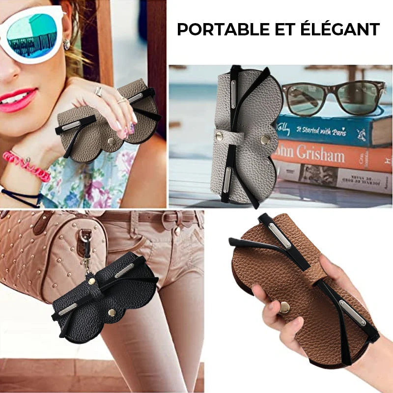 étui à lunettes de soleil en cuir
