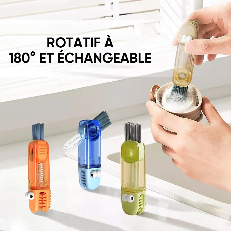 Brosse de nettoyage polyvalente 4 en 1 pour les espaces entre les bouteilles