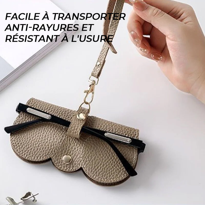 étui à lunettes de soleil en cuir
