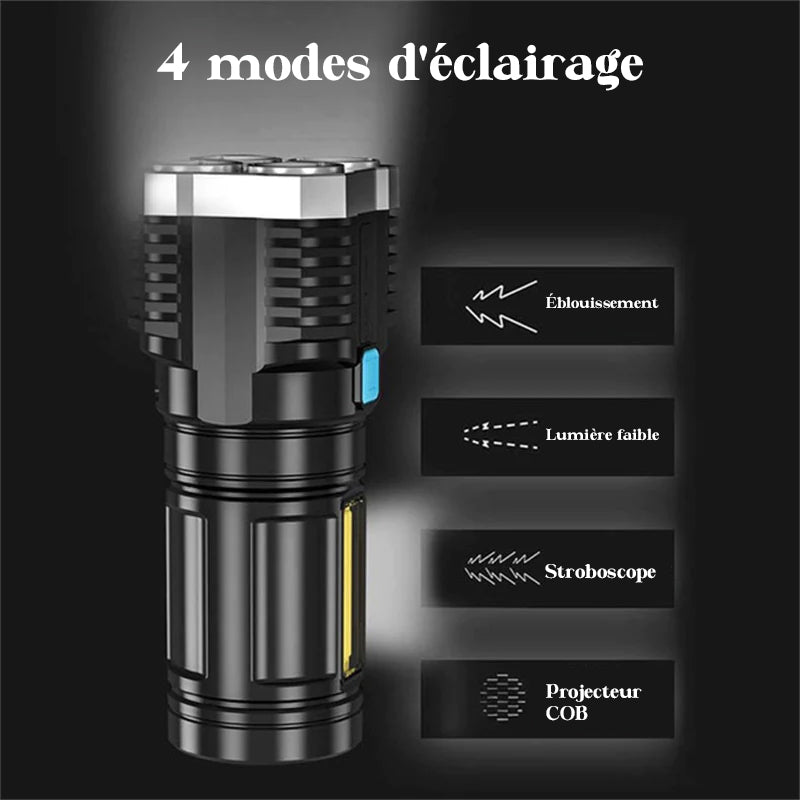 4 Perles De Lampe LED Lampe De Poche Á Lumière Forte Multifonctionnelle