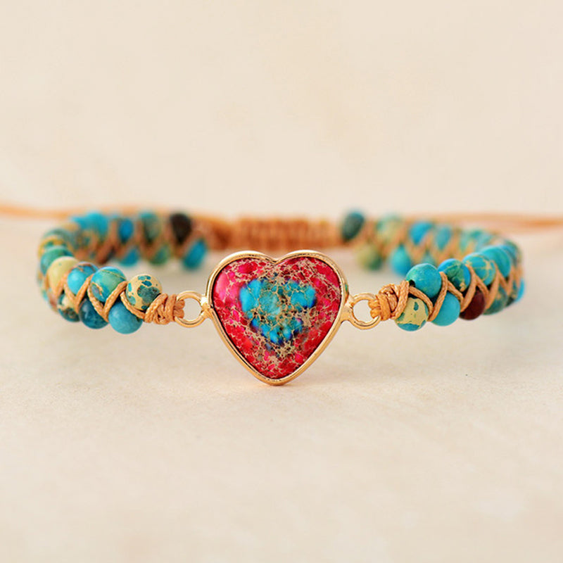 Ă€ ma petite-fille Love You Forever Jasper Heart Bracelet