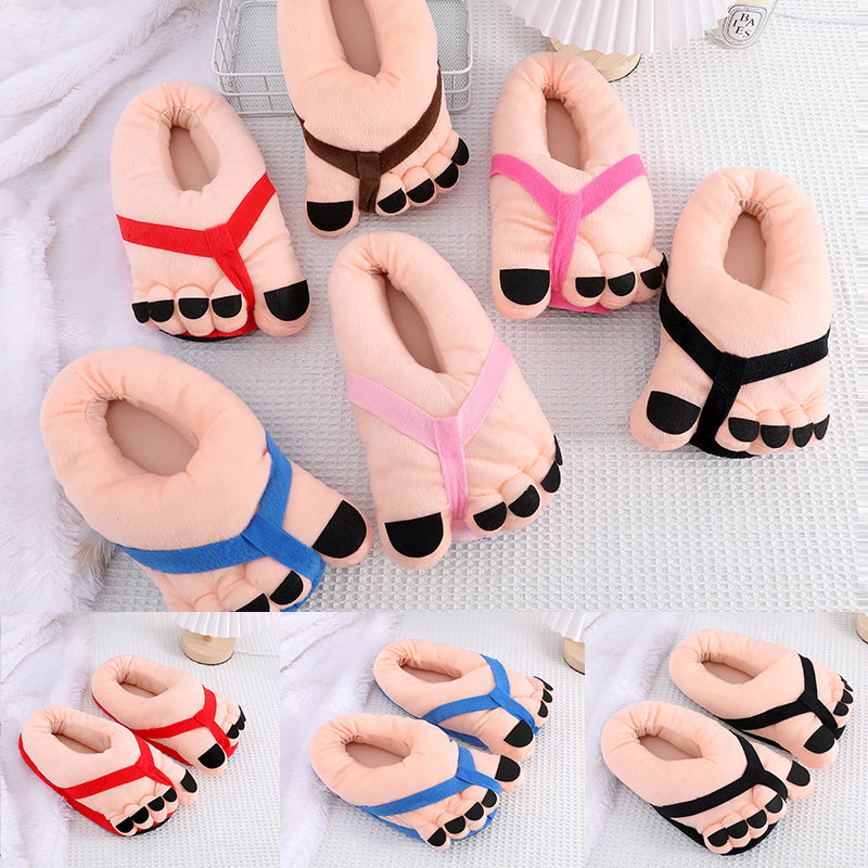 Pantoufles fantaisie en peluche amusantes.