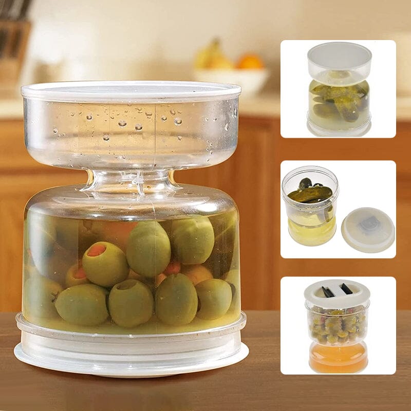 Bocal Ă  cornichons et olives avec passoire