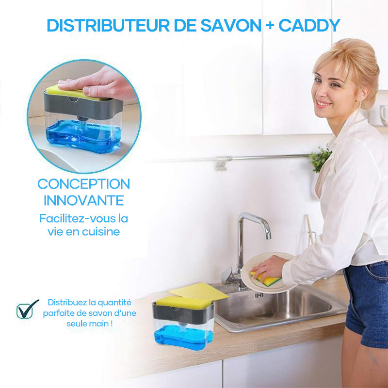Distributeur de savon et porte-éponge
