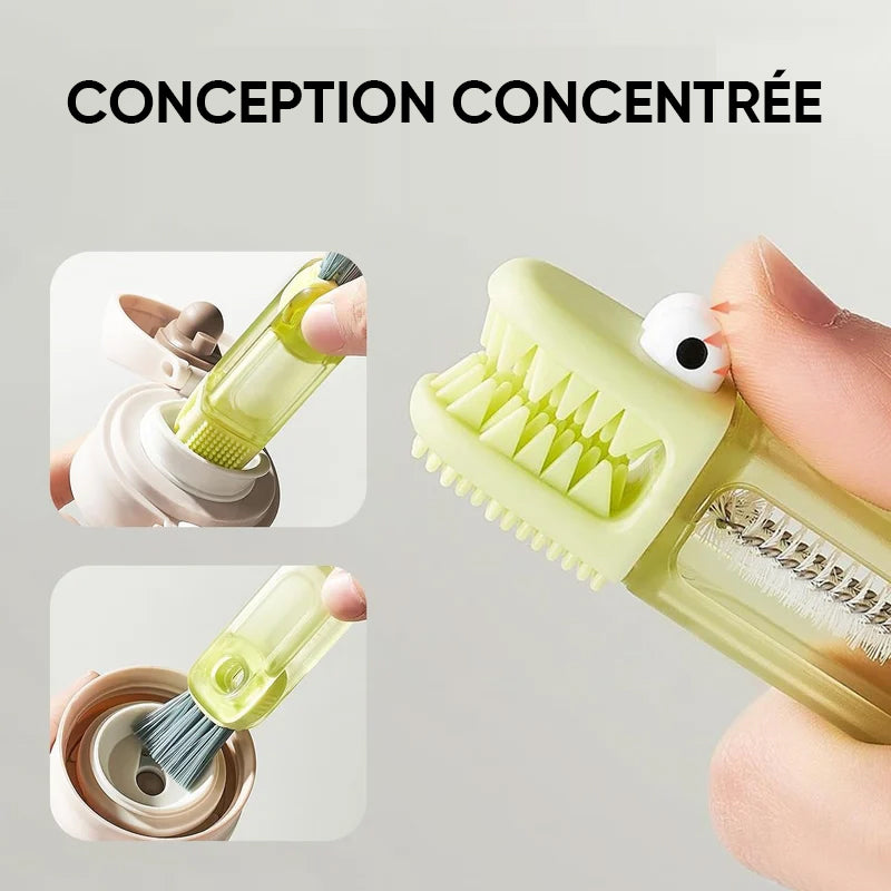 Brosse de nettoyage polyvalente 4 en 1 pour les espaces entre les bouteilles