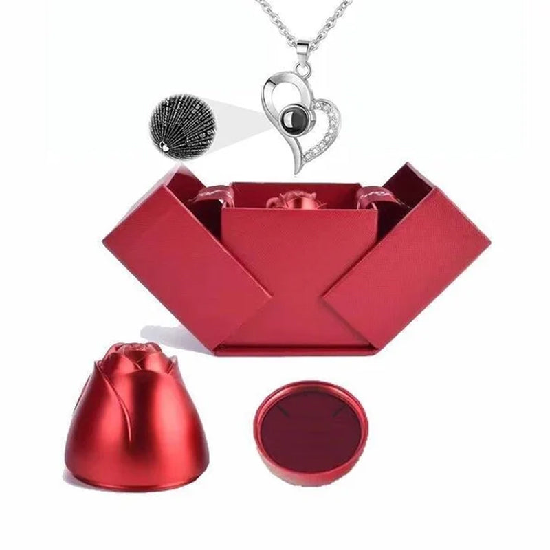 Je t'aime Roses Bloom collier en 100 langues coffret cadeau