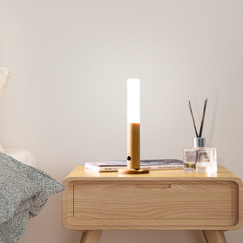 Lampe murale en bois LED rotative à 360°