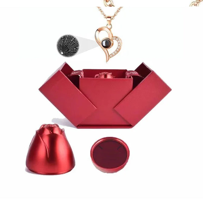 Je t'aime Roses Bloom collier en 100 langues coffret cadeau