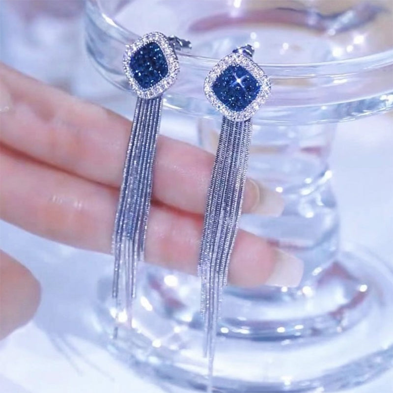 Boucles d'oreilles longues à pampilles