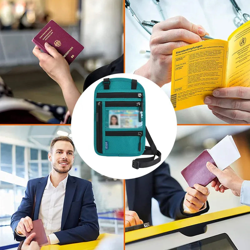 Portefeuille de Voyage Avec Porte-passeport à Blocage RFID