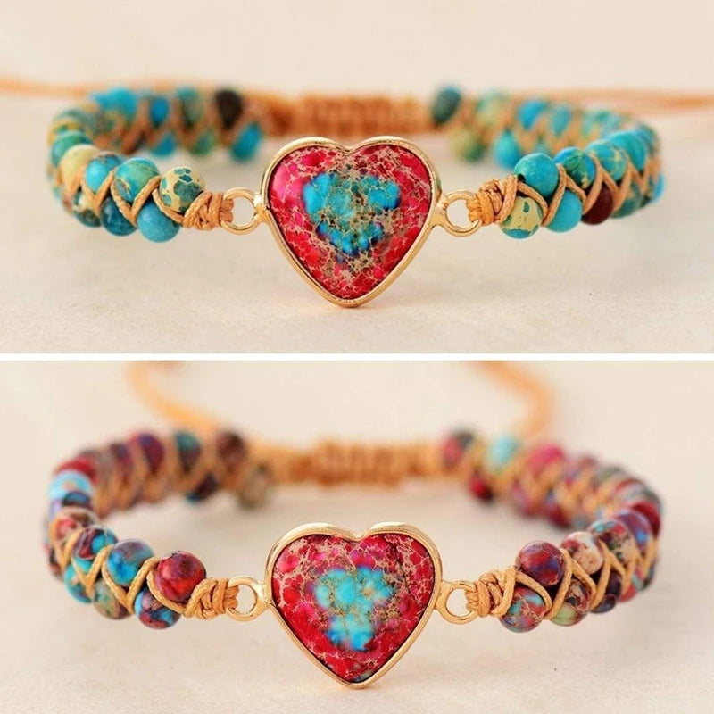 Ă€ ma petite-fille Love You Forever Jasper Heart Bracelet