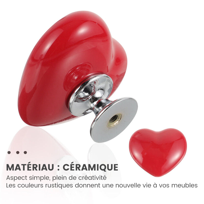 Bouton de toilette en forme de coeur