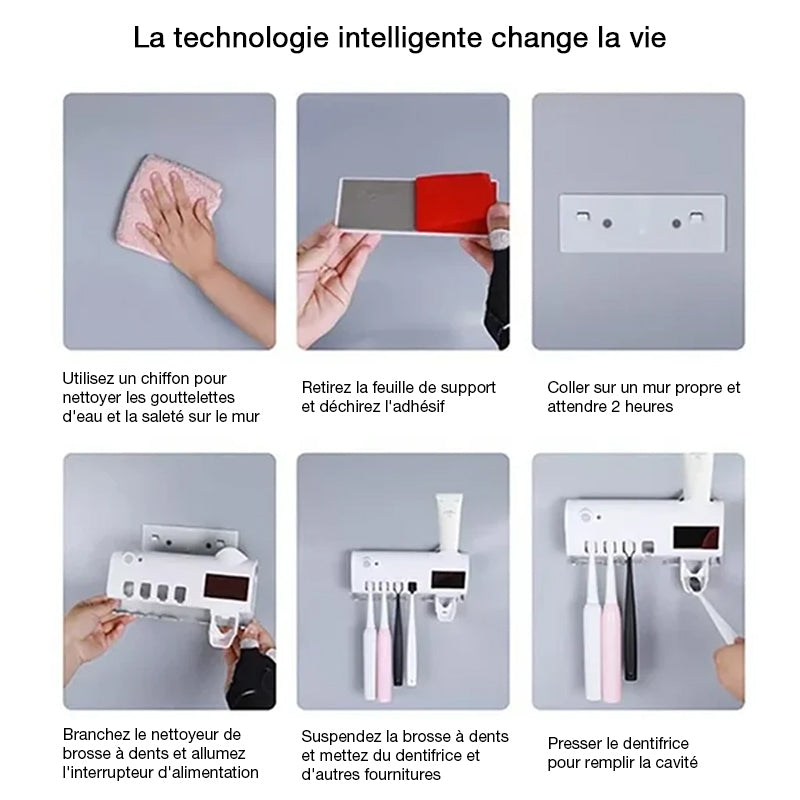 Support de brosse à dents intelligent avec stérilisation UV