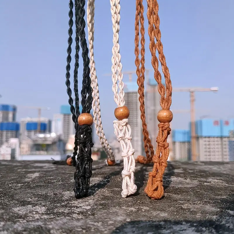 Collier Cordon Ciré Pour Pendentif Cristal