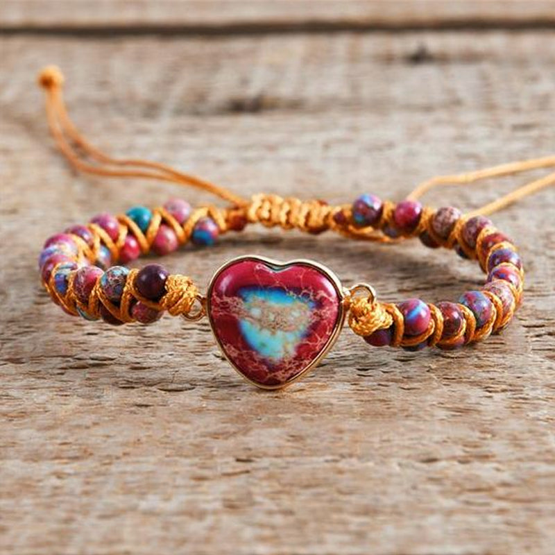 Ă€ ma petite-fille Love You Forever Jasper Heart Bracelet