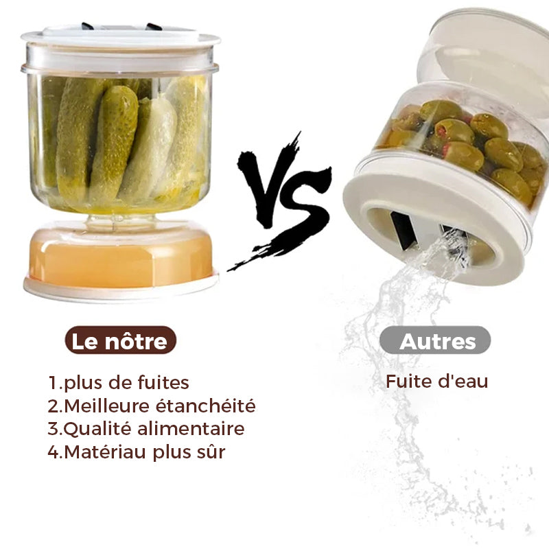 Bocal Ă  cornichons et olives avec passoire