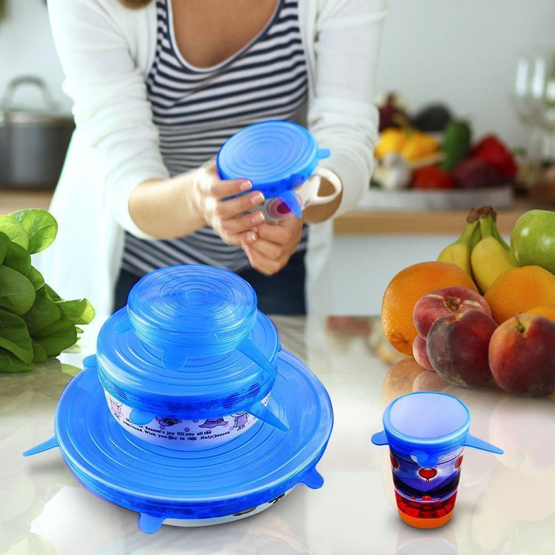 6-Pièces Couvercles de Bol en Silicone pour la Conservation des Aliments