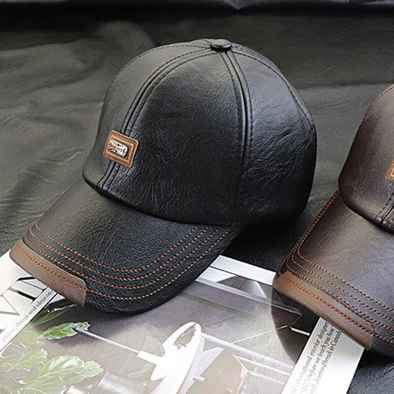 Nouvelle Casquette en Cuir Tendance