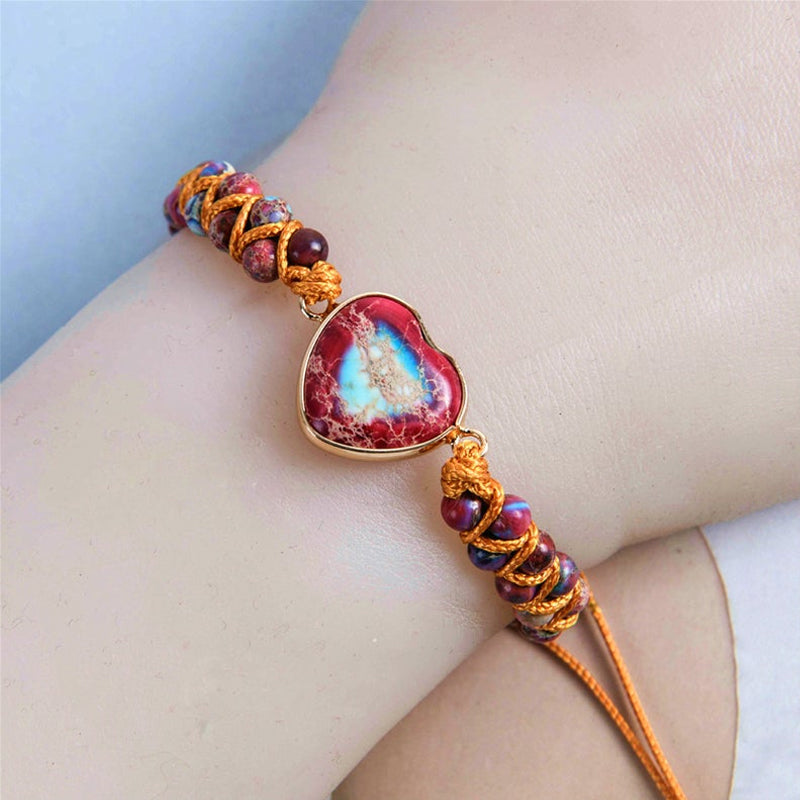 Ă€ ma petite-fille Love You Forever Jasper Heart Bracelet