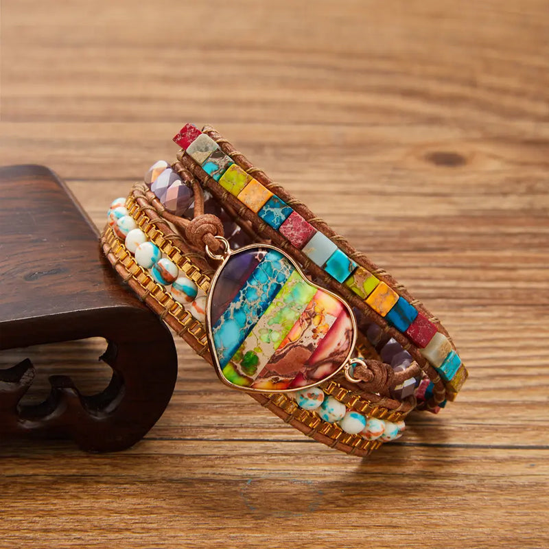 Bracelet enroulé Chakra du cœur spirituel