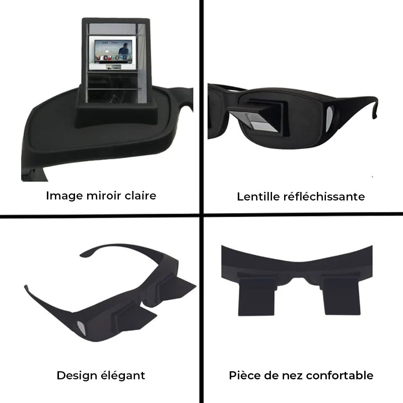 Lunettes à prisme de lit, lunettes horizontales paresseuses, lunettes d'angle