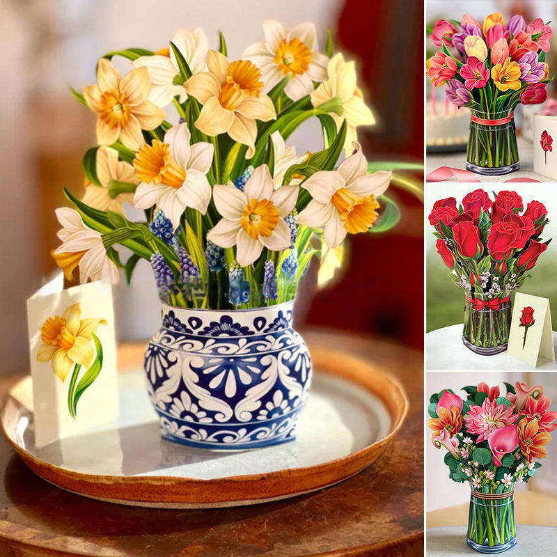 Carte de vœux Bouquet 3D