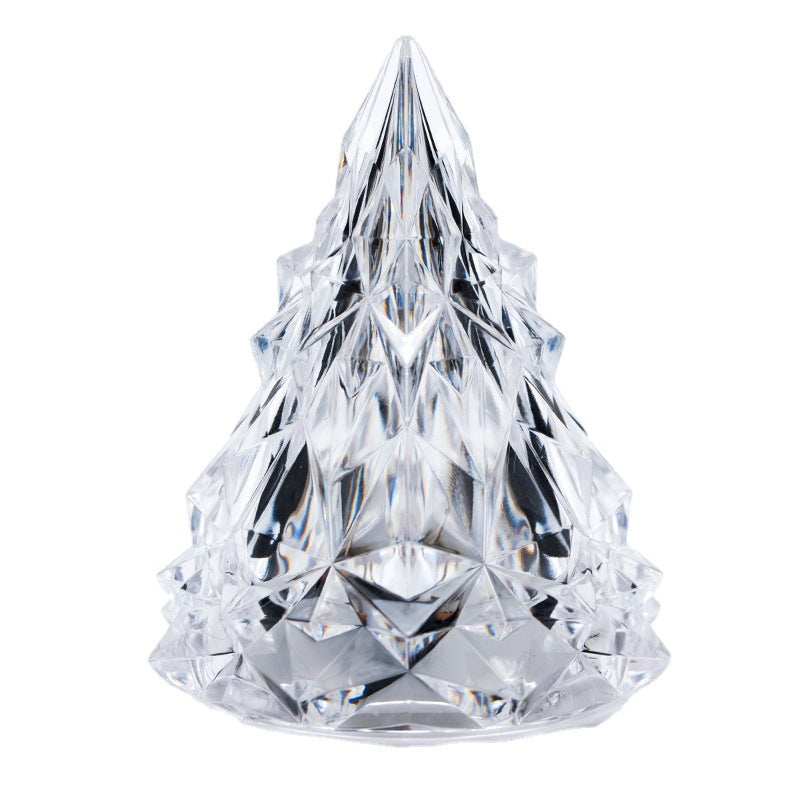 Mini veilleuse de sapin de Noël en cristal à LED