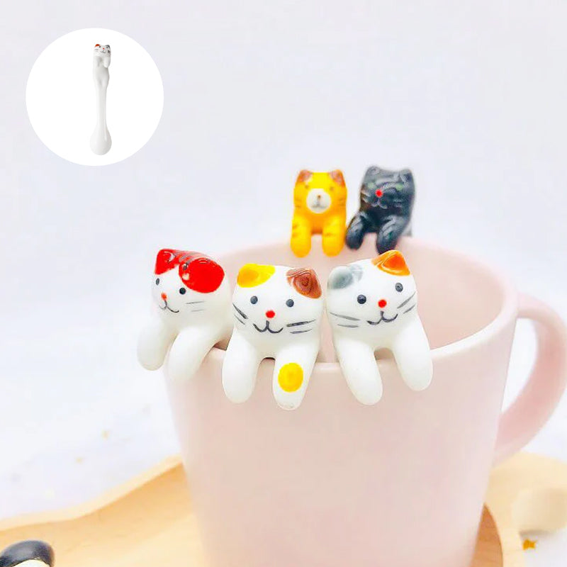 Ensemble de cuillères à café de chat coquin