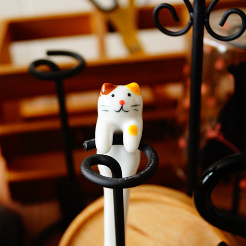 Ensemble de cuillères à café de chat coquin