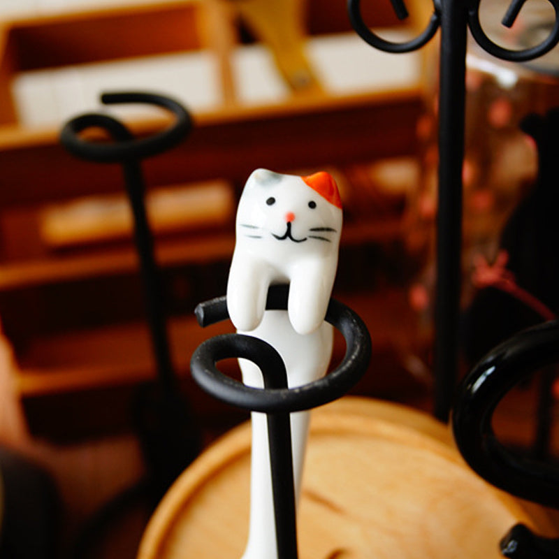 Ensemble de cuillères à café de chat coquin