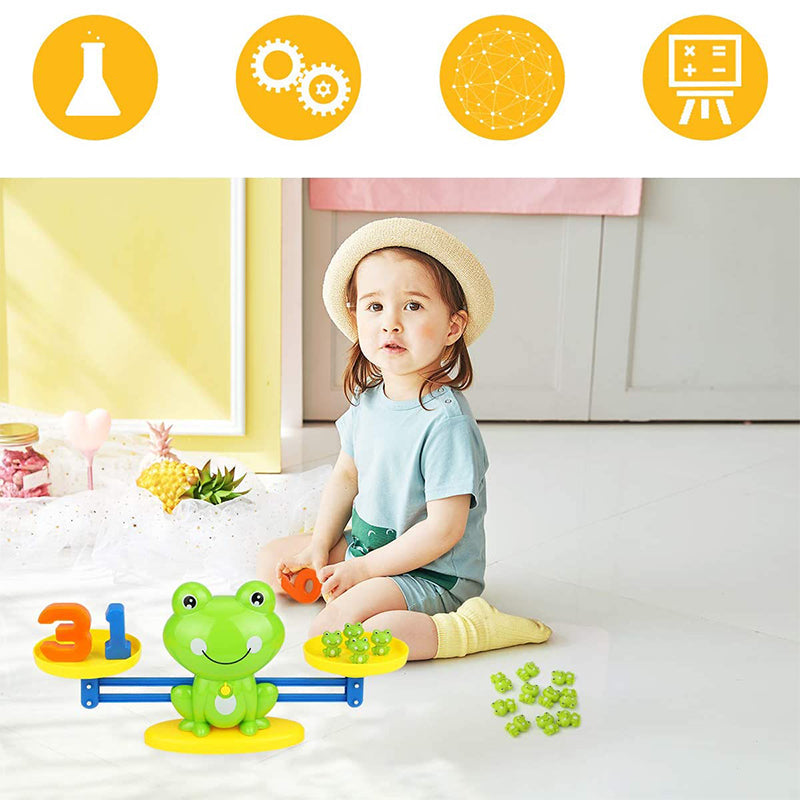 Jouets de comptage d'équilibre de grenouille d'âge préscolaire