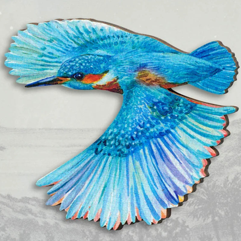Broche en bois oiseau