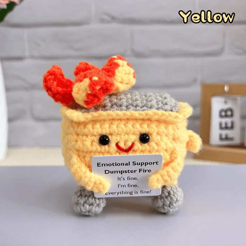 Crochet benne à ordures en feu
