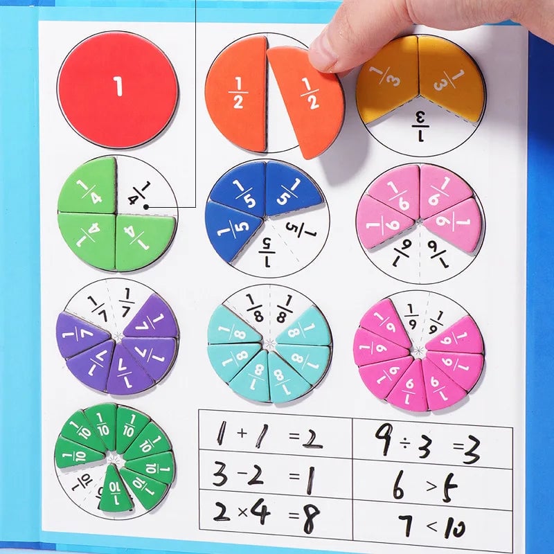 Puzzle de fractions de livre magnétique pour enfants