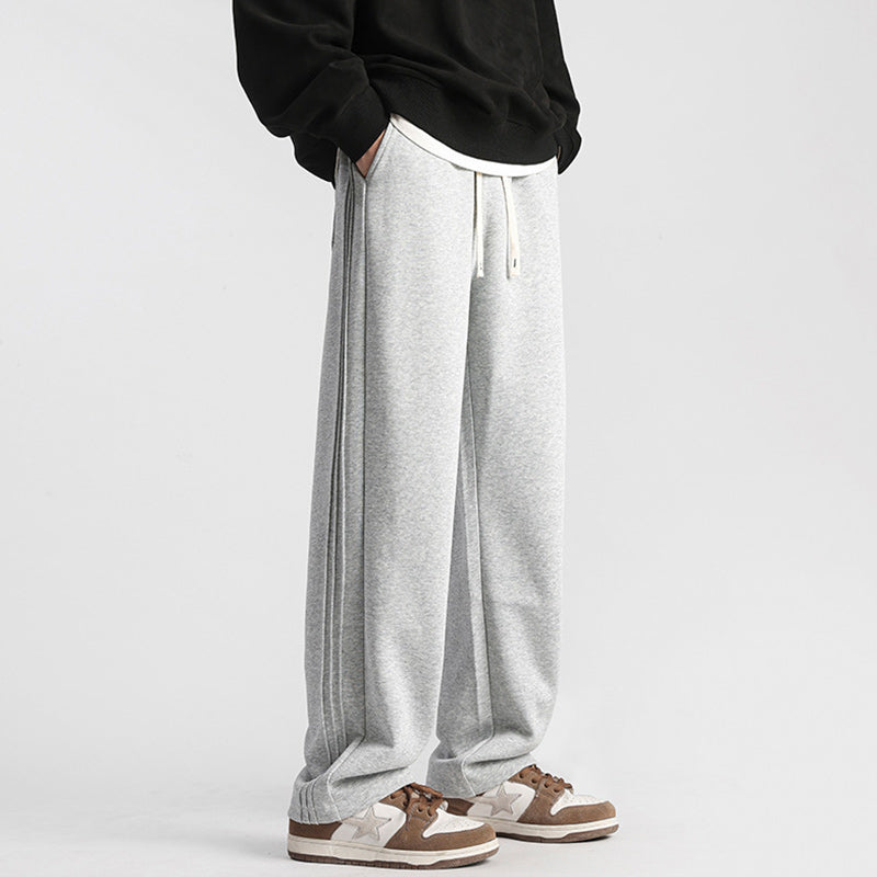 Pantalon de survêtement solide à taille coulissante pour hommes