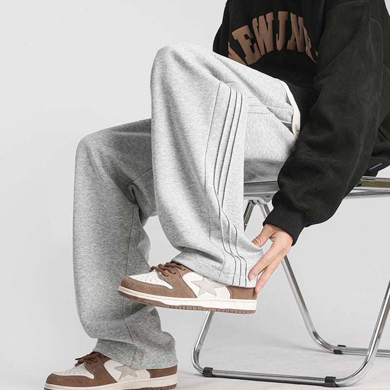 Pantalon de survêtement solide à taille coulissante pour hommes