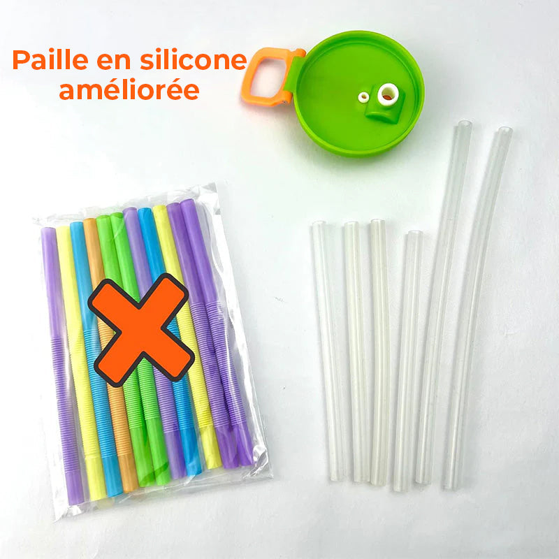 Couvercle pour canette de soda paille
